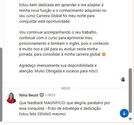 Gisleine conta que segue no processo e agradece